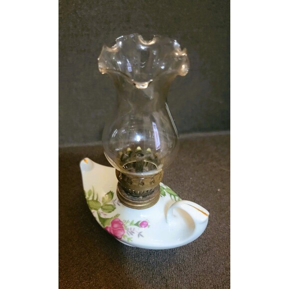 VTG Porcelain Oil Finger Lamp, Japan Miniature "Genie" Style lanterns MCM 1960s - Picture 7 of 10